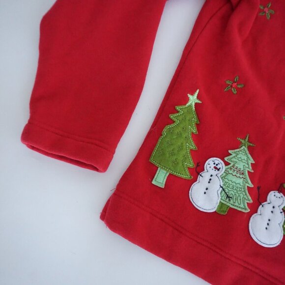 Vintage Classic Elements Red Embroidered Christmas Snowman Button Cardigan M - Picture 8 of 11